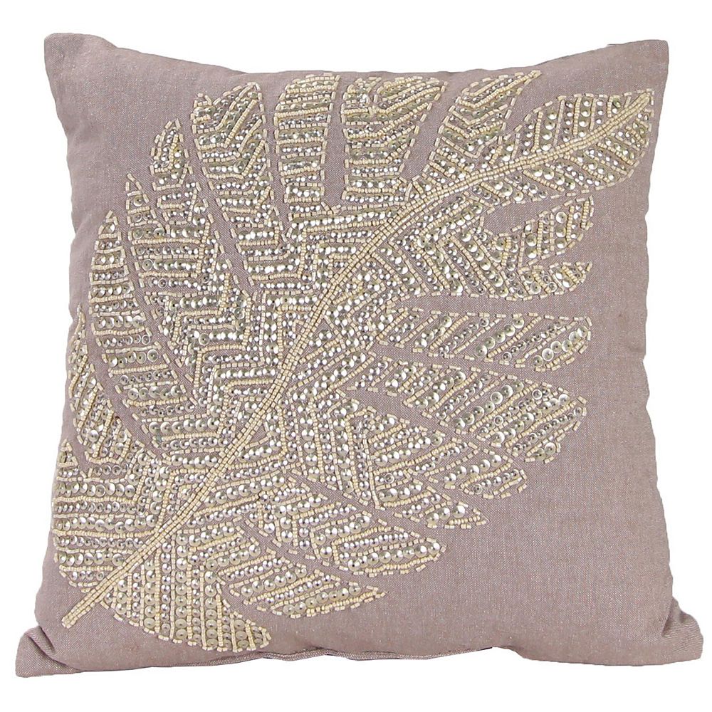 Jordan Manufacturing Beaded Leaf Indoor Outdoor Throw Pillow