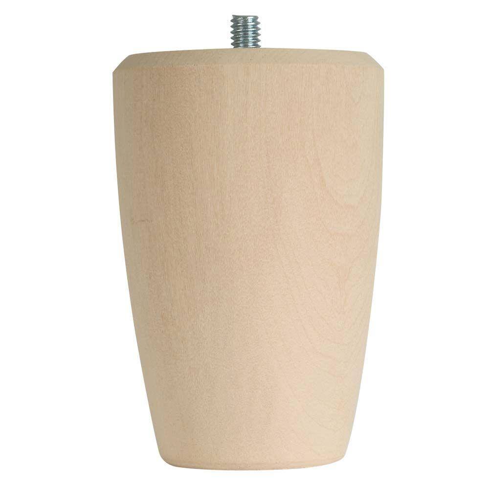 Waddell 2.5 in. x 4 in. Unfinished Basswood Round Taper Bun Foot 2748