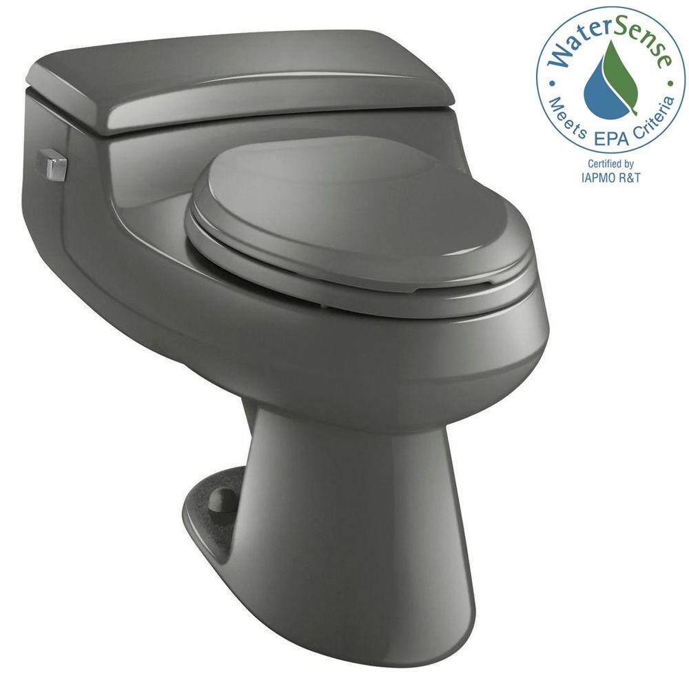 KOHLER San Raphael Comfort Height 1-Piece 1.0 GPF Single Flush Elongated Toilet in Thunder Grey Seat Included K-3597-58