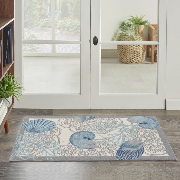 Waverly Seashell Indoor outdoor Area Rug