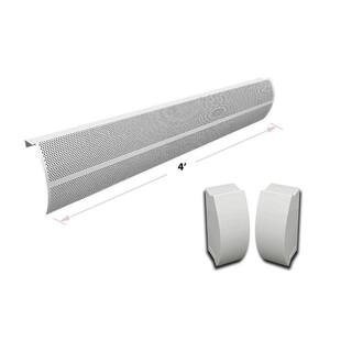 Baseboarders Elliptus Series 4 ft. Galvanized Steel Easy Slip-On Baseboard Heater Cover Left and Right Endcaps [1] Cover[2] Endcaps BA001-48-EC005 SET-WHT