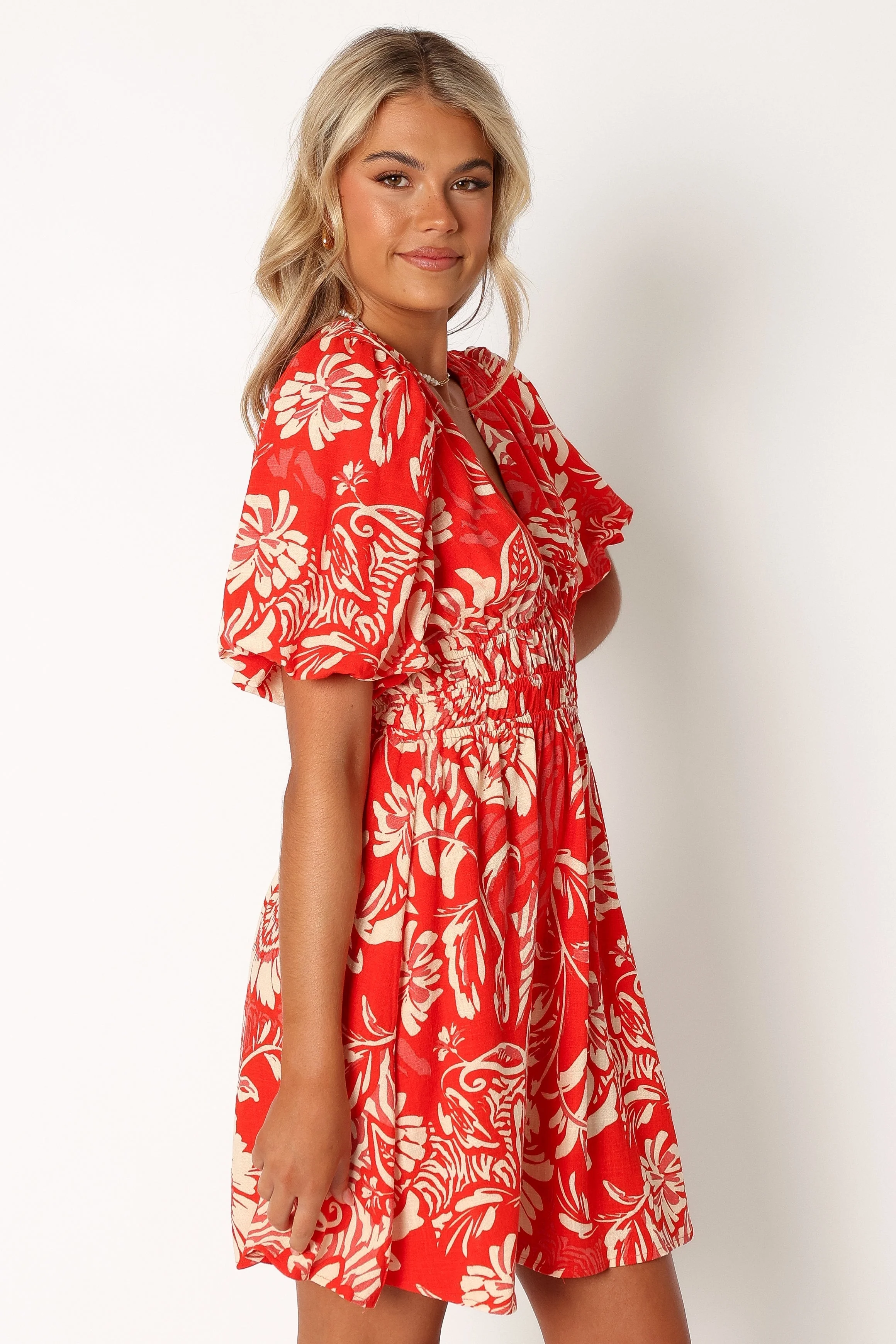 Lochi Mini Dress - Red Floral