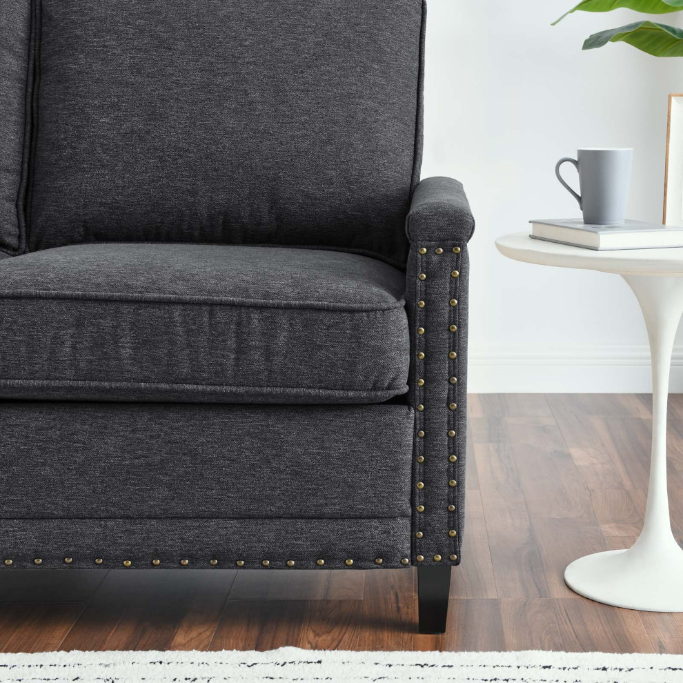 Loveseat Sofa  Fabric  Navy Blue  Modern  Living Lounge Hotel Lobby Hospitality   Transitional   Loveseats   by House Bound  Houzz