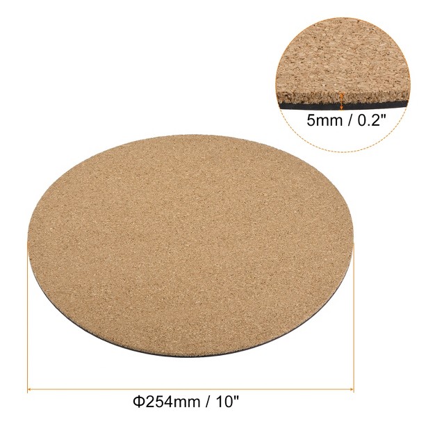 Unique Bargains Home Garden Round Plastic Absorbent Waterproof Coaster Pad Cork Plant Mat 1 Pc