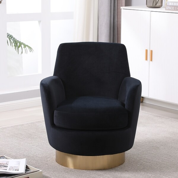 Velvet Swivel Barrel Chair，Swivel Accent Chairs Armchair for Living Room