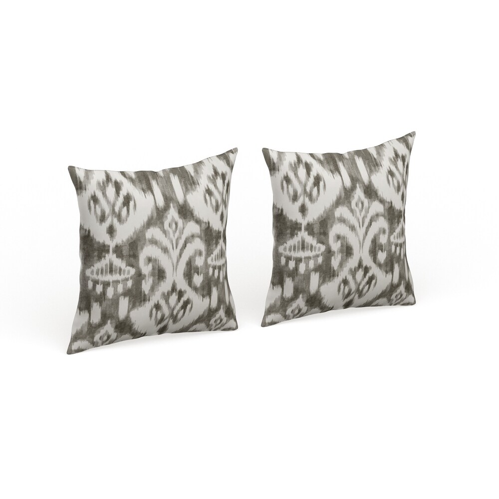 Elizabeth Ikat 17 inch Outdoor Accent Pillow  (Set of 2) by Havenside Home   17w x 17l