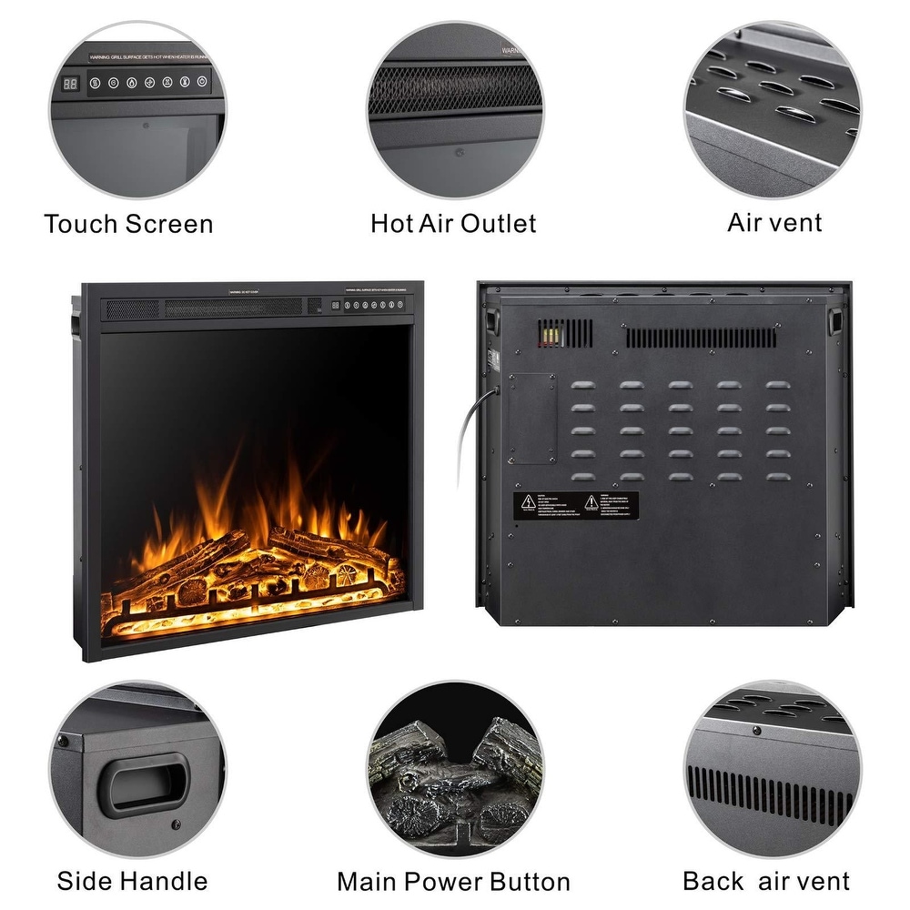 Electric 750W/1500W Infrared Fireplace with Timer and Remote Control