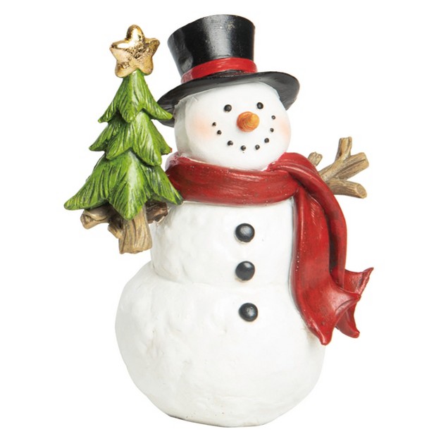 Transpac Resin 7 In Multicolored Christmas Merry Snowman Figurine