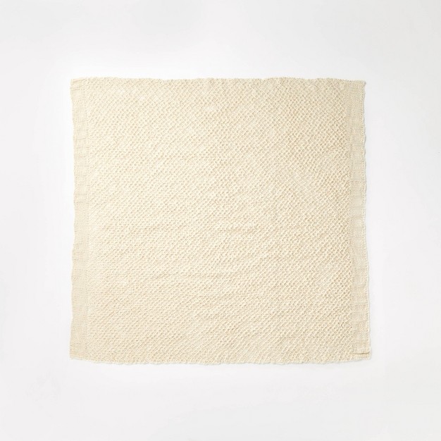 Honeycomb Textured Knit Throw Blanket Cream Designed With Studio Mcgee