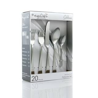 MegaChef Gibbous 20-Piece Matte Silver Stainless Steel Flatware Set (Service for 4) 985112461M