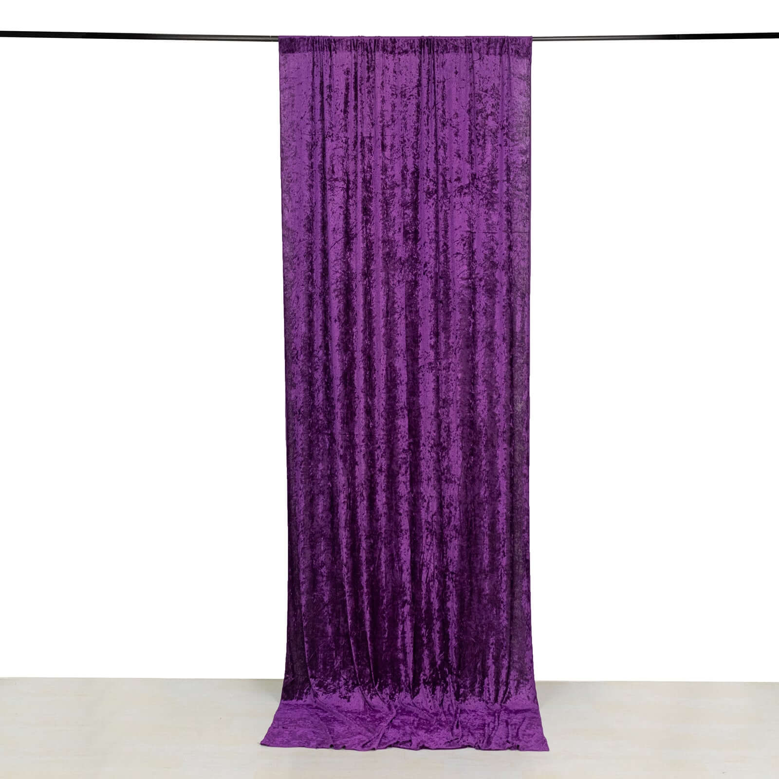 Purple Premium Smooth Velvet Backdrop Drape Curtain, Privacy Photo Booth Event Divider Panel with Rod Pocket - 5ftx12ft