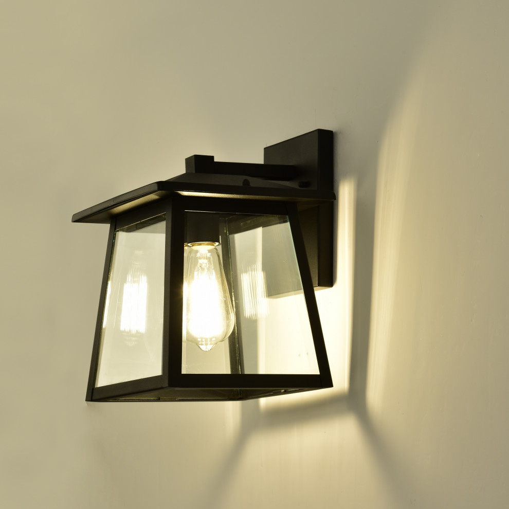 CHLOE Lighting ORLY Transitional 1 Light Textured Black Outdoor Wall Sconce   Transitional   Outdoor Wall Lights And Sconces   by CHLOE Lighting  Inc.  Houzz