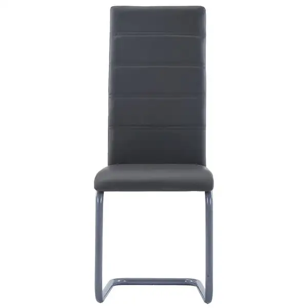 Cantilever Dining Chairs 4 pcs Gray Faux Leather