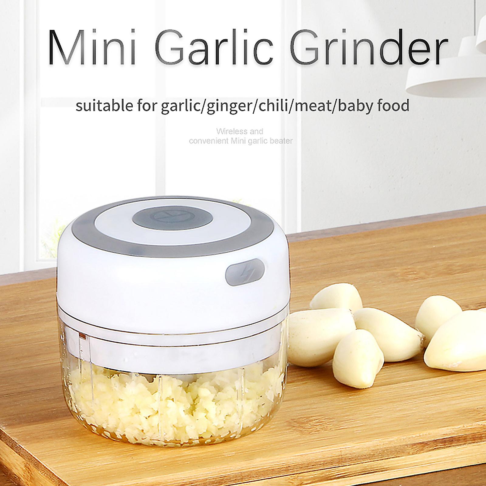 Green 250ml Mini Garlic Grinder Electric Garlic Chopper Cordless Food Fruit Vegetable Blender Kitchen Gadgets 250ml Usb Rechargeable