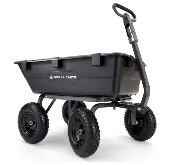 Gorilla Carts GOR6PS 1200-lb. Heavy-Duty Poly Dump Cart， 13 Tires