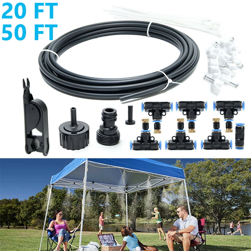 20FT/50FT Outdoor Misting Cooling System Misters for Patio Garden Grassland Misting Line