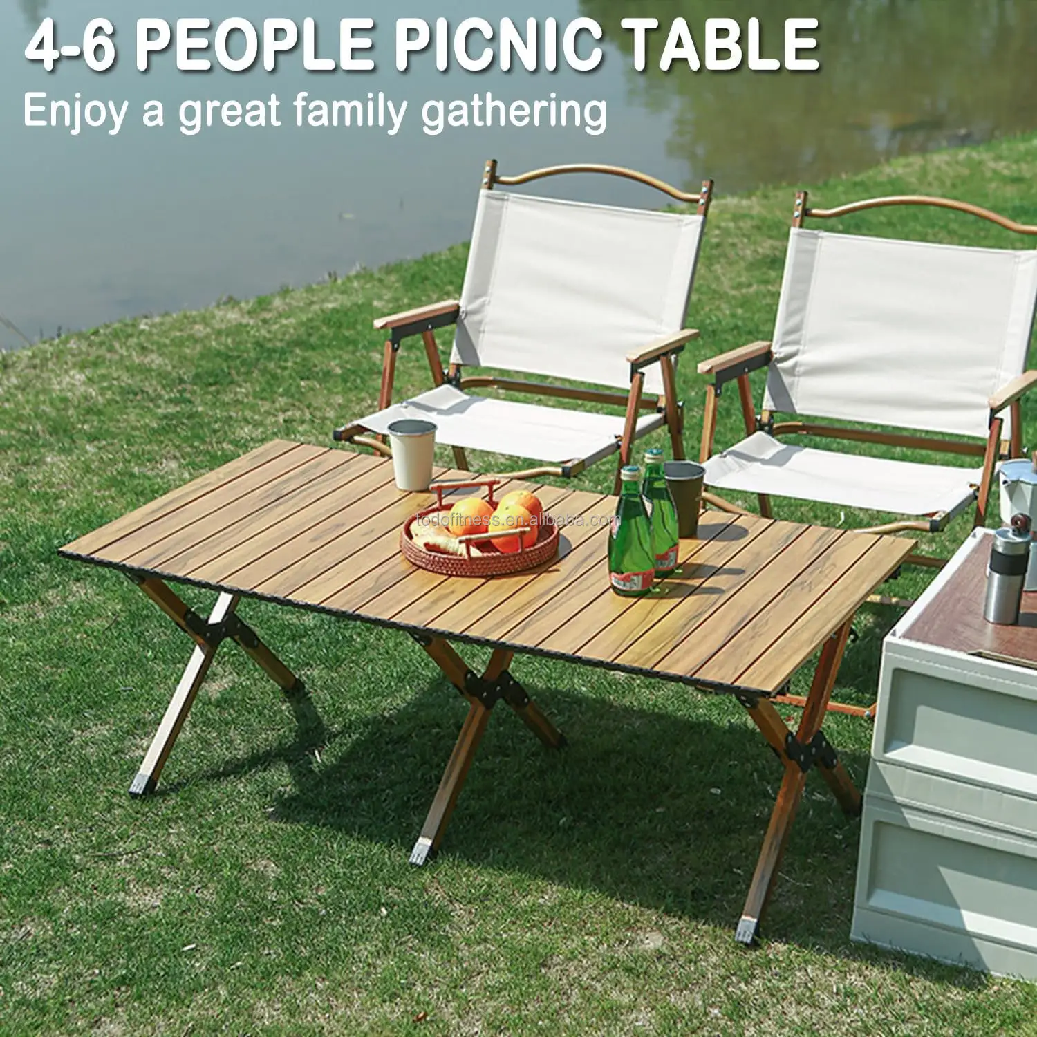 TODO Wholesale Outdoor Middle Size Folding Wooden Table Easy Assembly Portable Table for Camping Travel Picnic