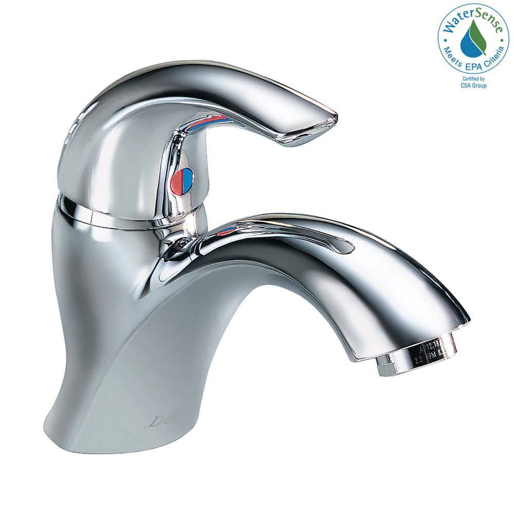 Delta Commercial Single Hole SingleHandle Bathroom Faucet in Chrome