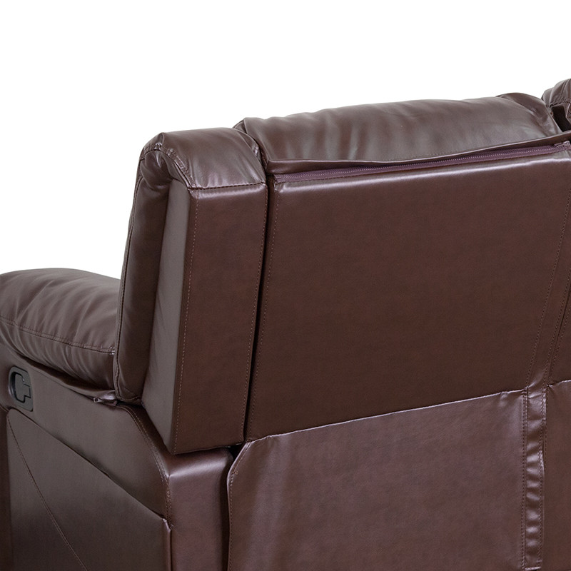 Harmony Series Brown LeatherSoft Sofa  Two Built  In Recliners   Contemporary   Sofas   by First of a Kind USA Inc  Houzz