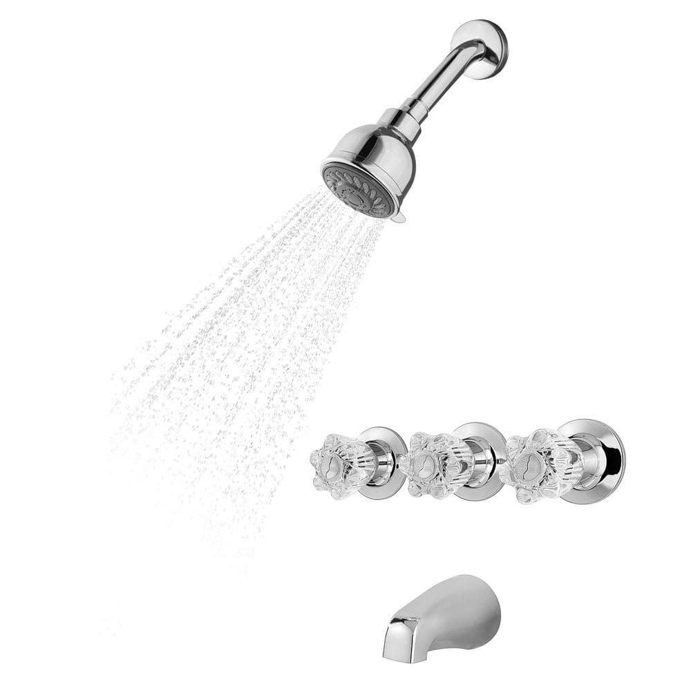 Pfister Bedford 3Handle 3Spray Tub and Shower Faucet in Polished Chrome