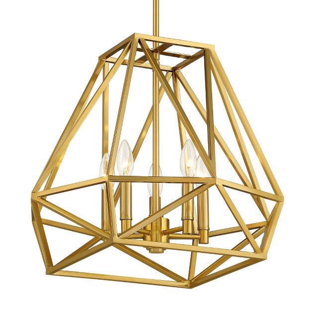 Wide Modern Open Geometric Frame 5 light Fixture For Dining Room House Home Kitchen Island