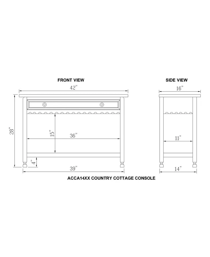 Alaterre Furniture Country Cottage Media Console Table