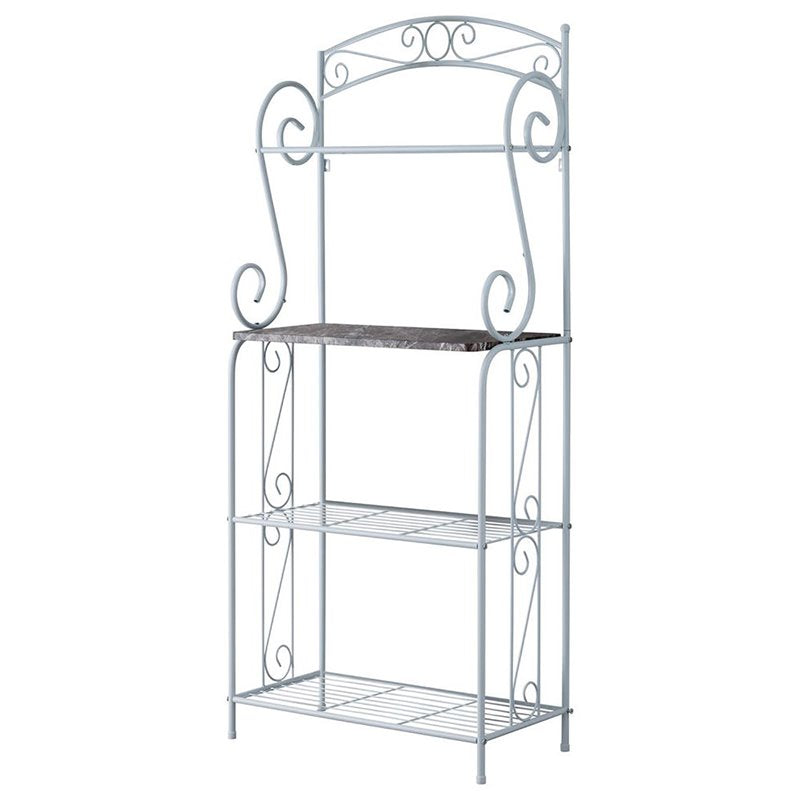 Pilaster Designs Destin 4-tier Metal Freestanding Kitchen Bakers Rack in White