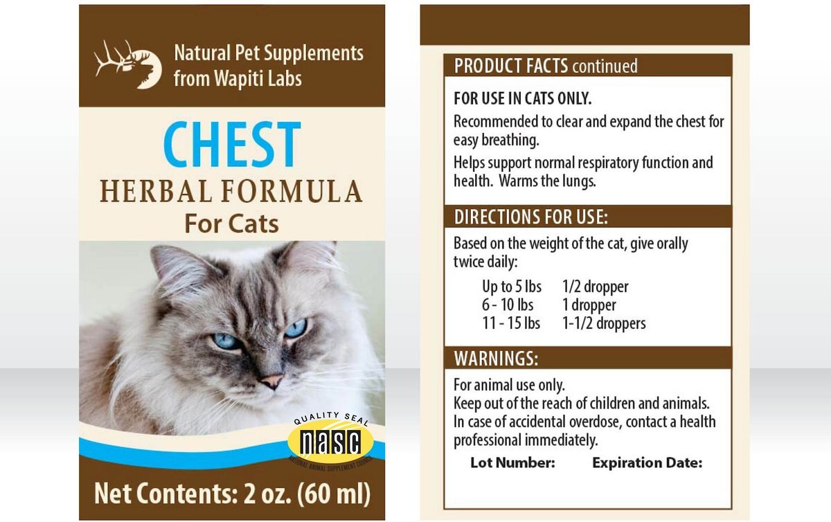 Wapiti Labs Chest Formula for Respiratory Function Cat Supplement