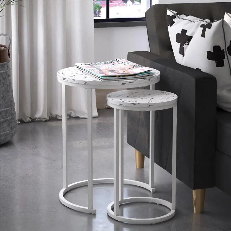 Amelia Terrazzo Nesting End Tables