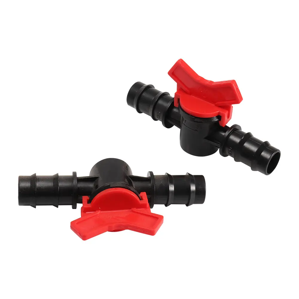 20PE pipe switch ball greenhouse irrigation watering flowers accessories Water off water boiling Double head mm