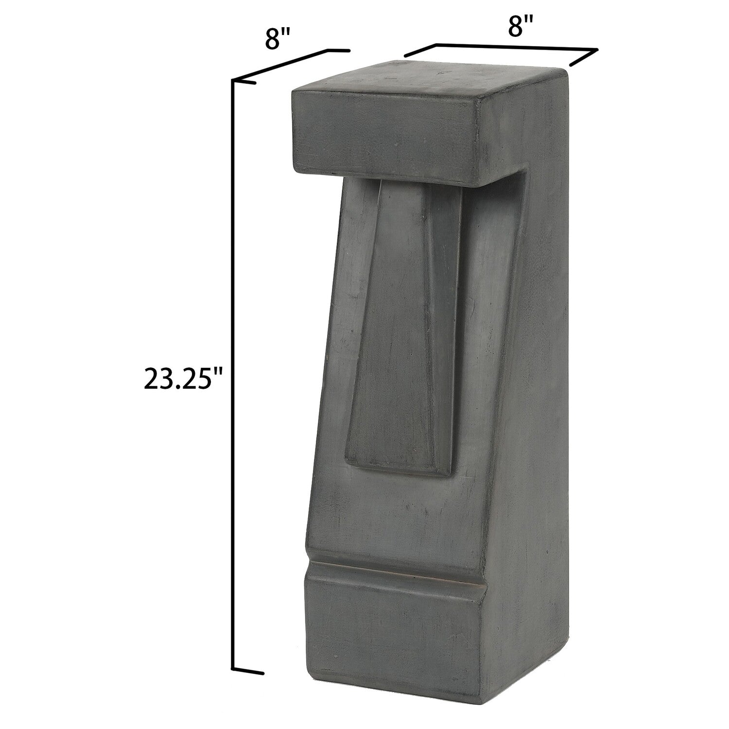 Luxen Home Cement 23.25in.H Easter Island Tiki LED Solar Bollard Light