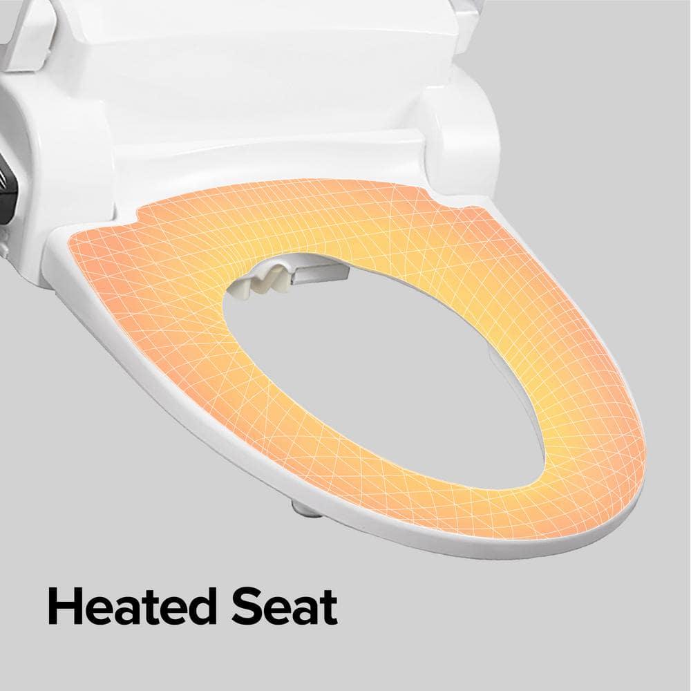 SmartBidet Electric Bidet Seat for Round Toilets in White