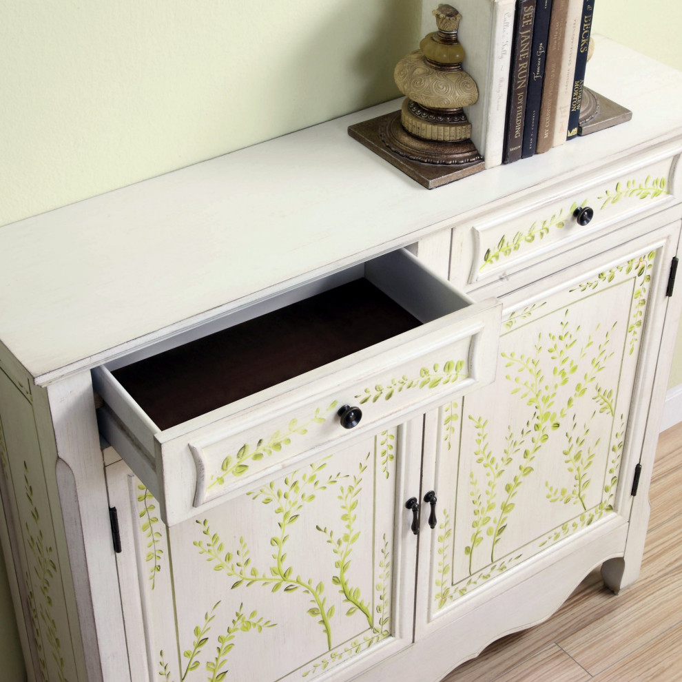 Console Table  2 Drawers  ampCabinet With Decorative Bottom   Transitional   Console Tables   by Decor Love  Houzz