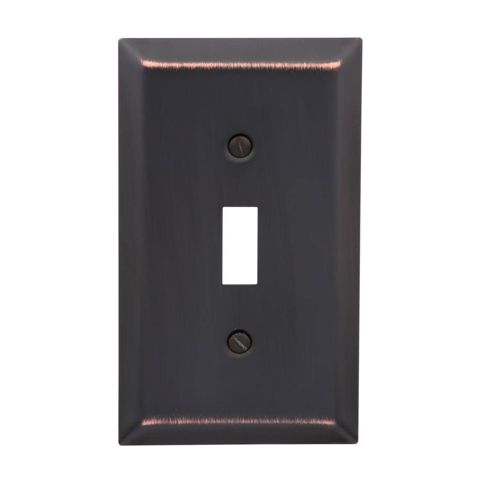 Hampton Bay Metallic 1 Gang Toggle Steel Wall Plate - Aged Bronze 163TDBHB