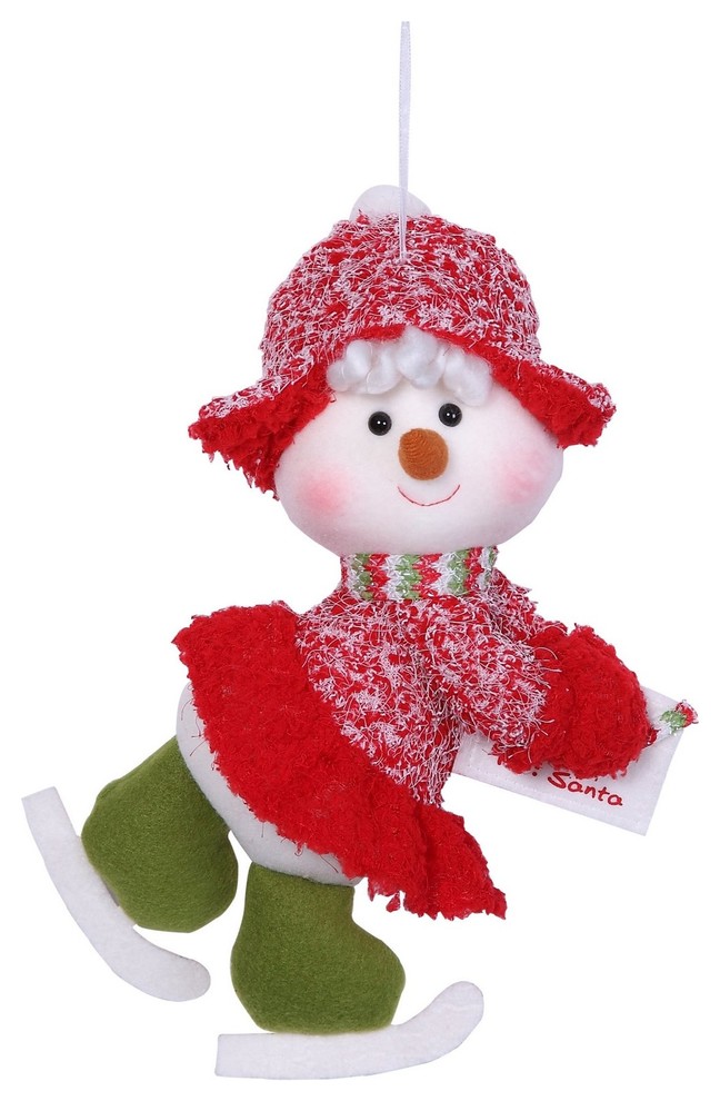 Skiing Snowman Girl Orn With Envelope   Contemporary   Holiday Accents And Figurines   by Deco4Sale  Houzz