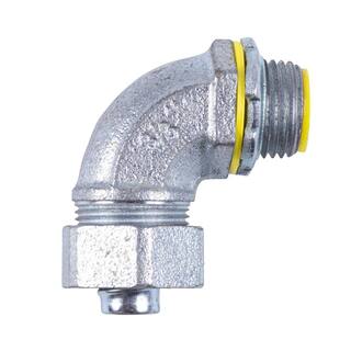 Halex 12 in. Insulated Liquid-Tight 90-Degree Connector (1-Pack) 86905