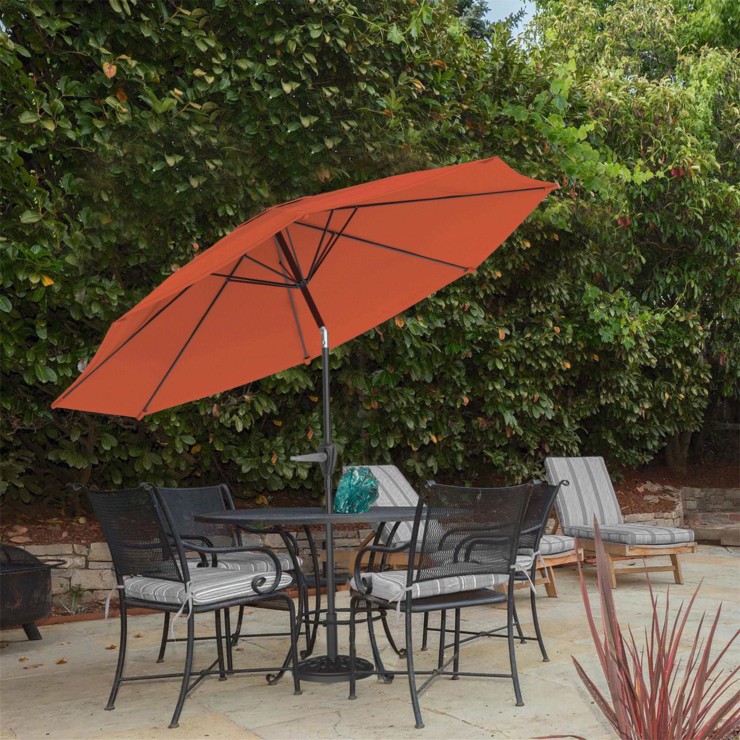 Patio Umbrella with Easy Crank and Auto Tilt Outdoor Table Umbrella 10 ft by Pure Garden (Orange)