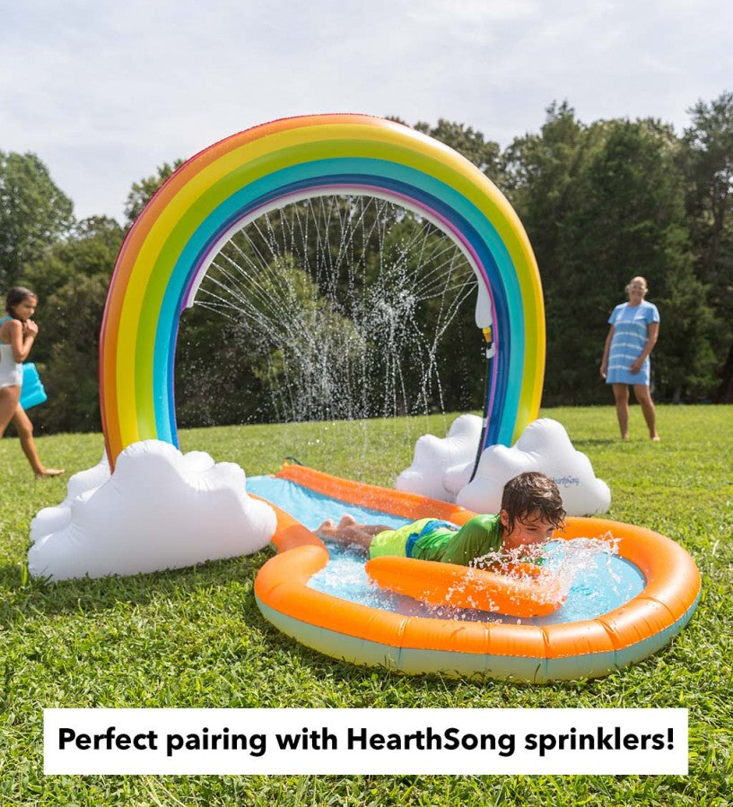 HearthSong 12-Foot Inflatable Water Slide with 3-Foot Wide Splash Pool and Two Inflatable Speed Boards