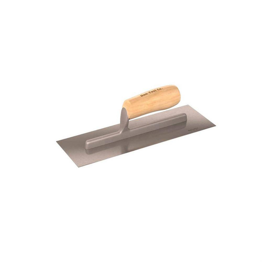 Bon Tool 16 in. x 4 in. Concrete Finishing Steel Trowel with Wood Handle 82-292