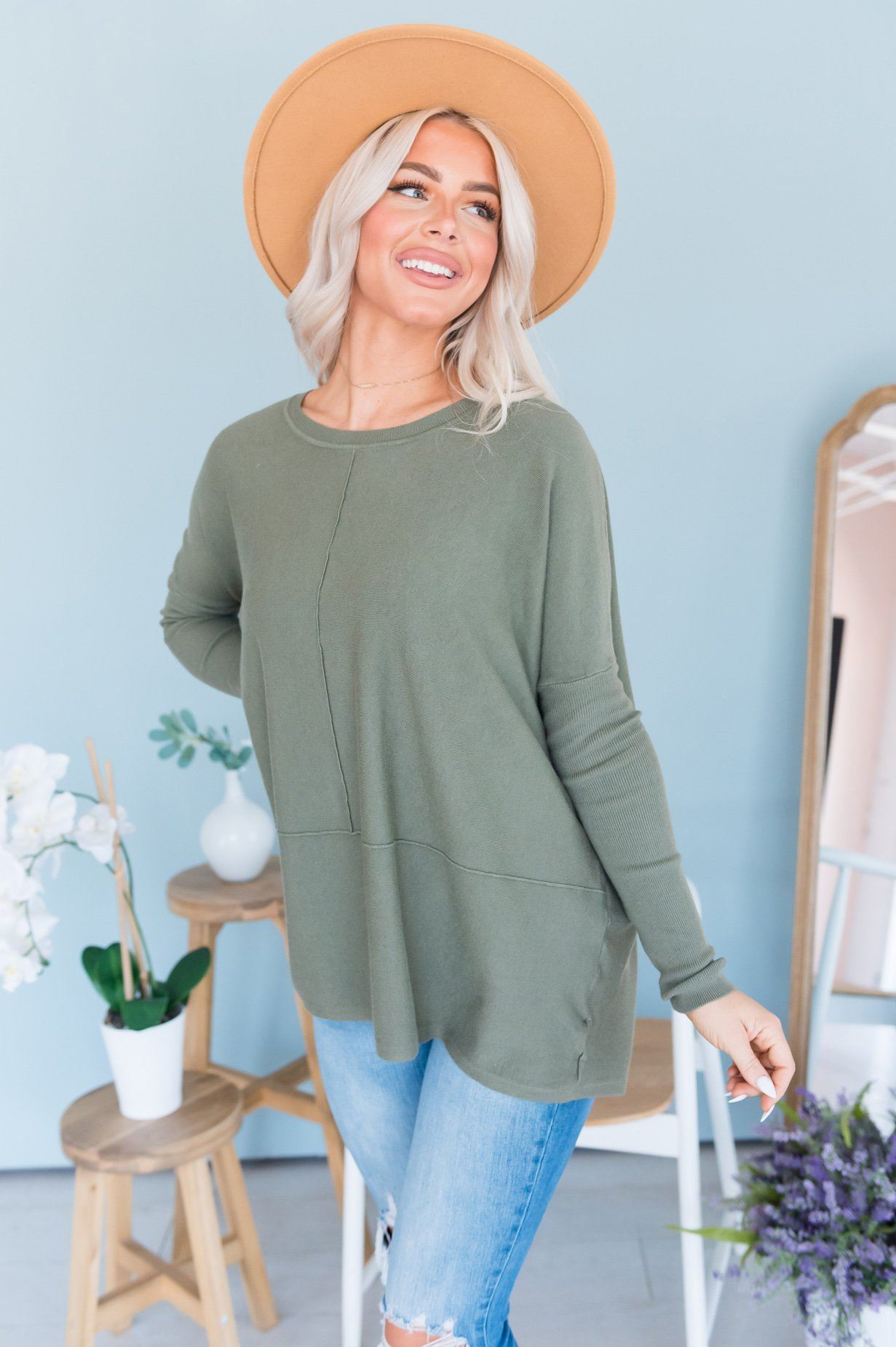 Crazy About You Modest Sweater