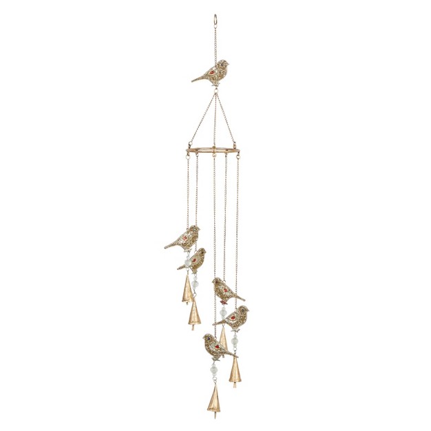 Iron Eclectic Birds Windchime Gold Olivia amp May