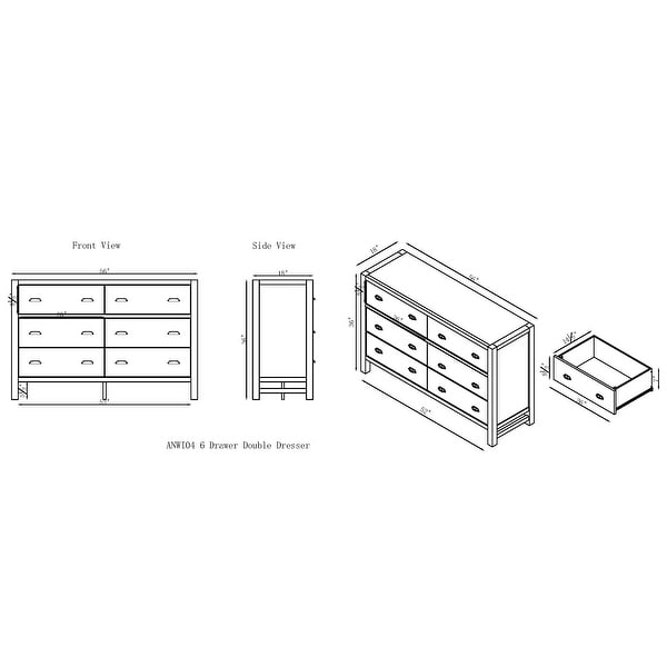 Windsor 4-Piece Wood Bedroom Set with Slat Twin Bed， 2 Nightstands and 6-Drawer Dresser - - 35999245