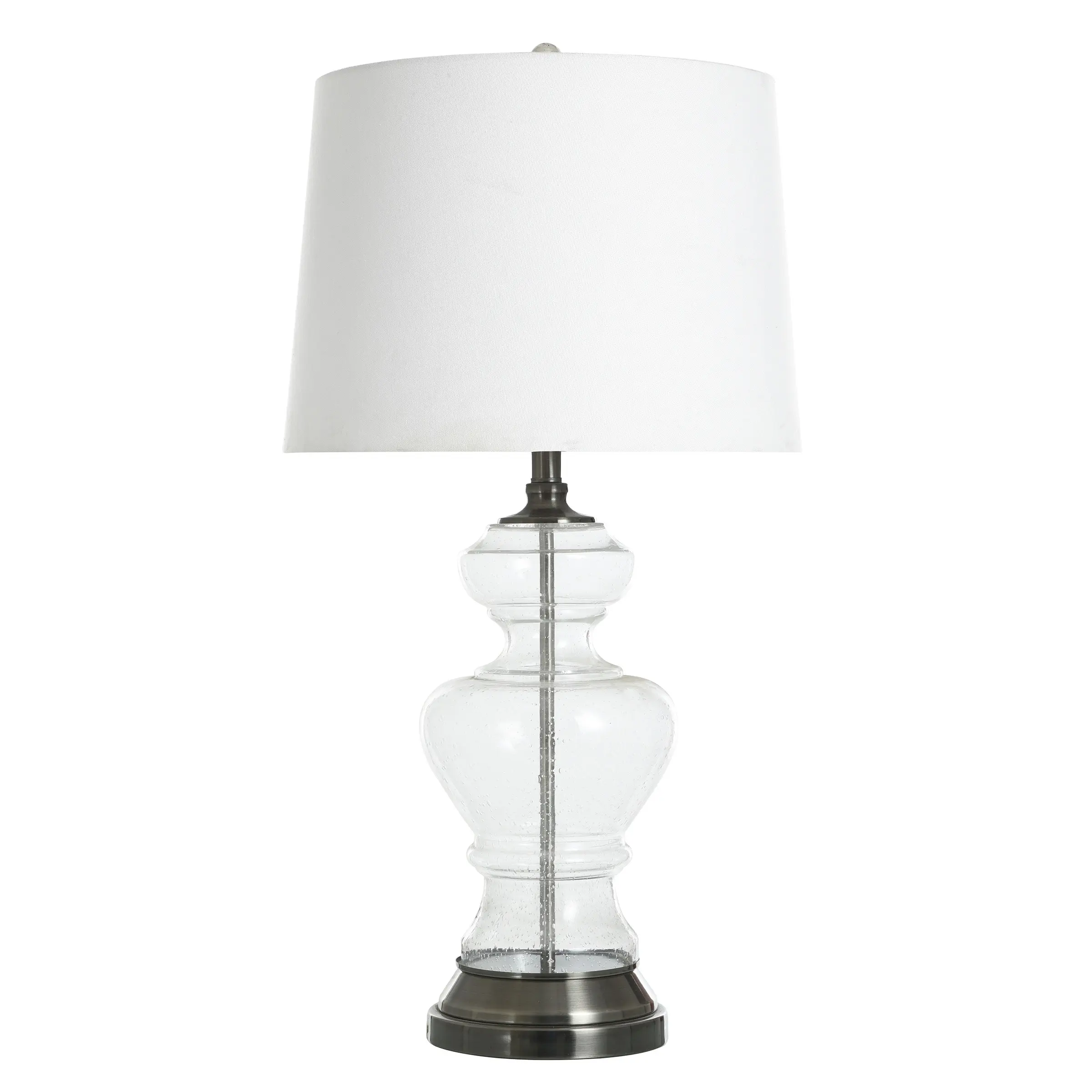 Clear Seeded Table Lamp - Elegant Seeded Glass With Urn Shaped Base