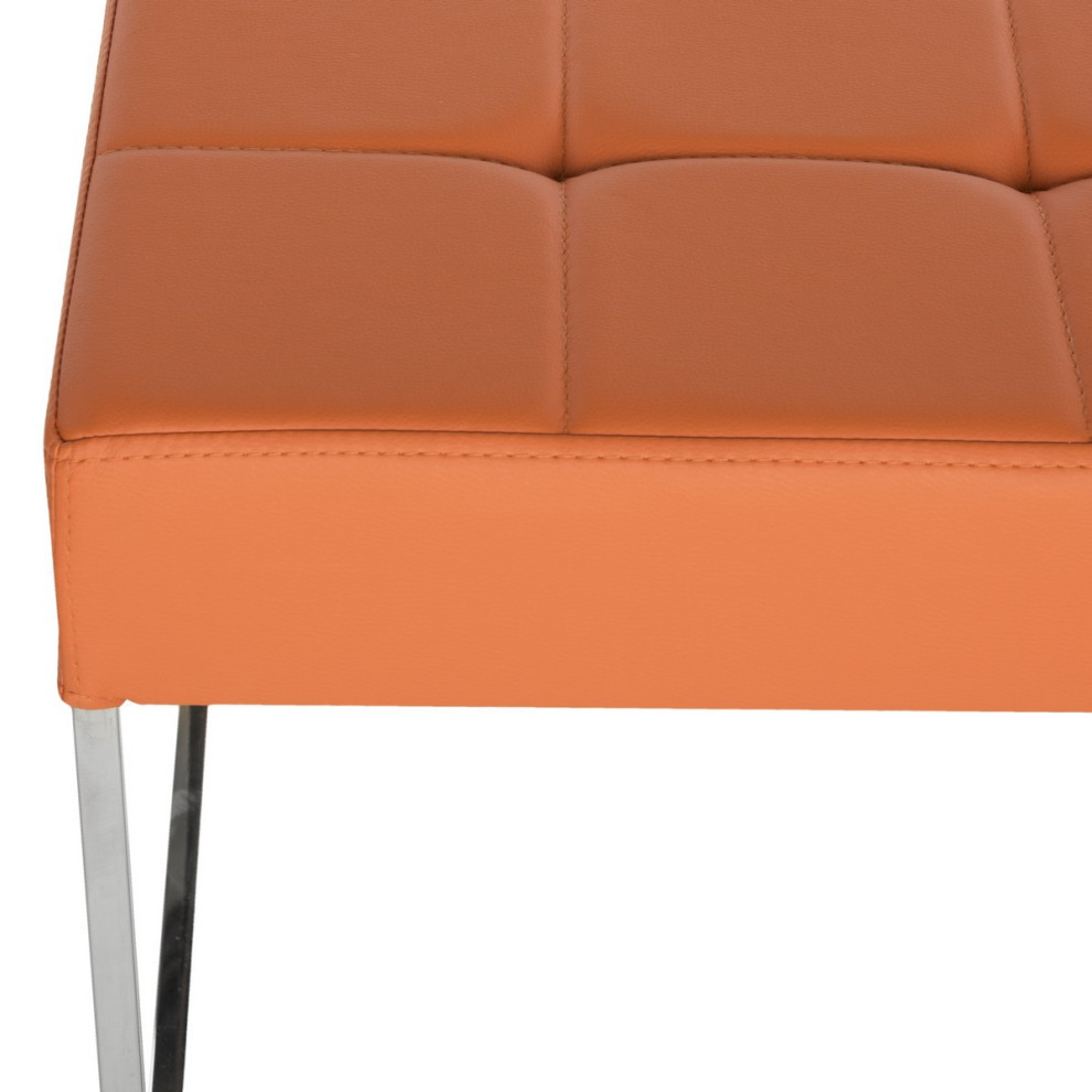 Fieldman Ottoman  Orange   Contemporary   Footstools And Ottomans   by Rustic Home Furniture Deco  Houzz