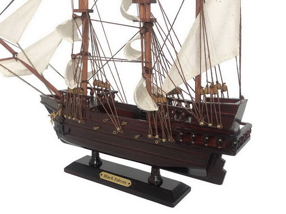 Handcrafted Model Ships Black Falcon White Sails 2...