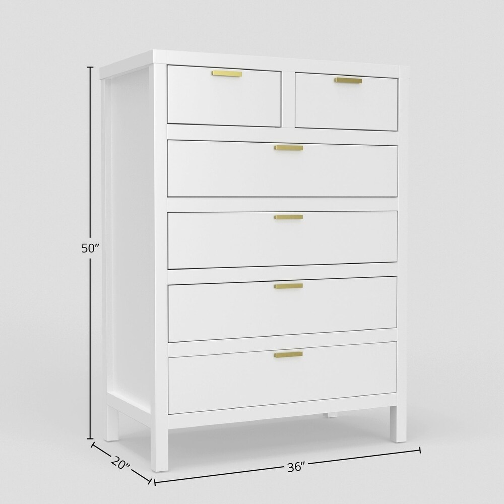 Carmel 6 Drawer Chest  White