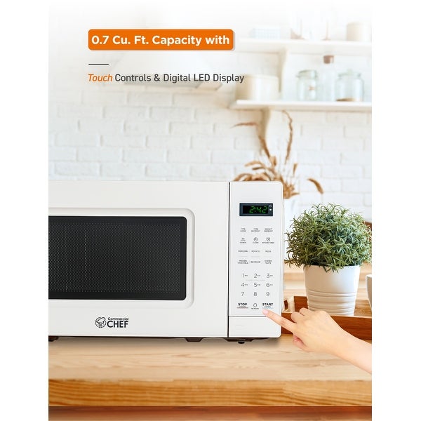 0.7 Cu.Ft Countertop Microwave Oven- White