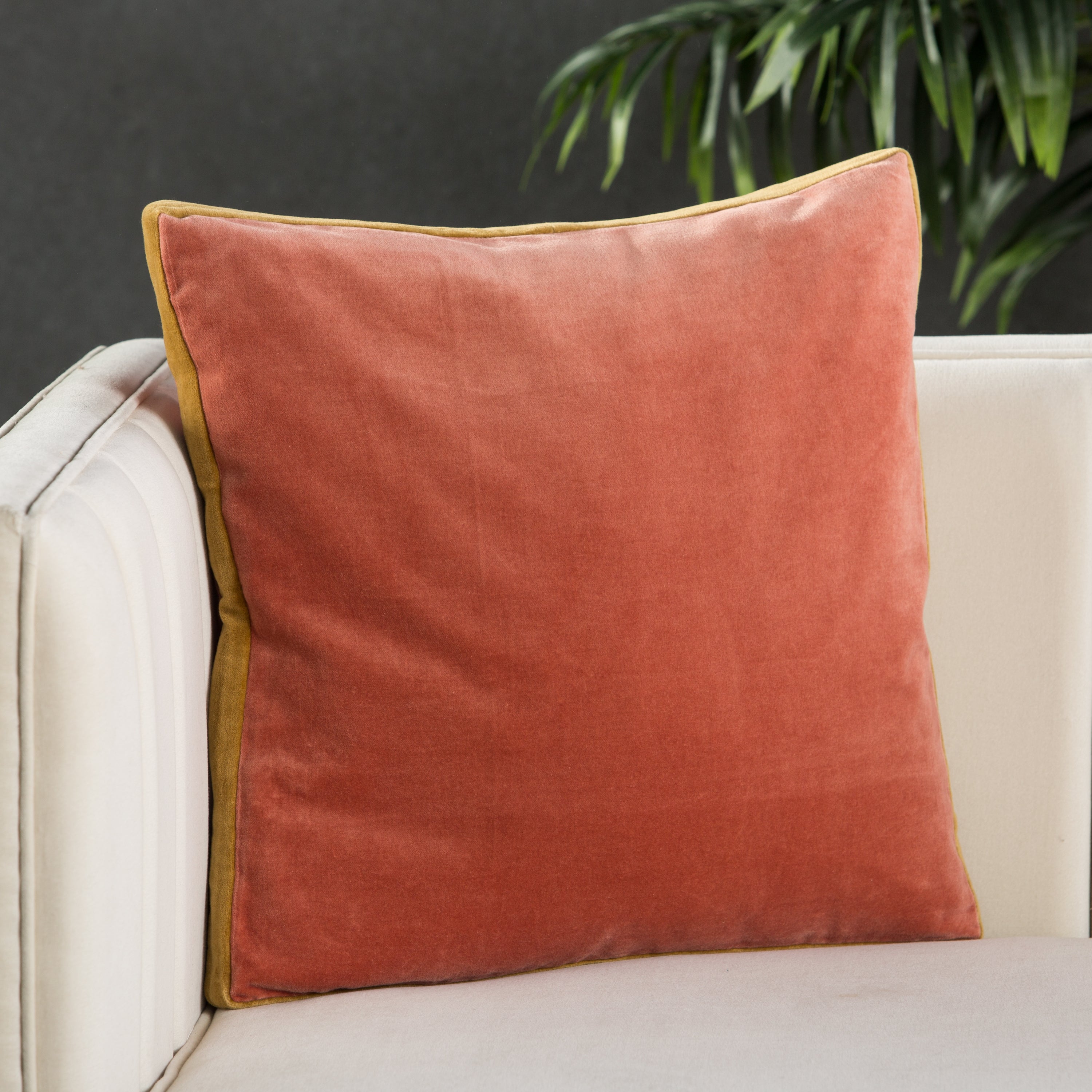 Bryn Solid Pink & Gold Pillow