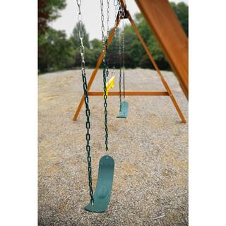 Swing-N-Slide Playsets A-Frame Wooden Swing Set with 2-Belt Swings and RingTrap Combo 01-1104