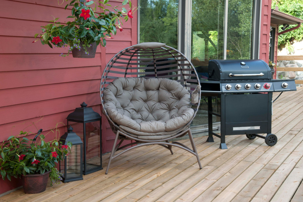 56H x 45W x 26D Beige Modern Cozy Ball Chair   Transitional   Outdoor Lounge Chairs   by IDEAZ International  LLC  Houzz